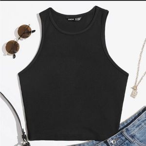 Elegant black tank crop top